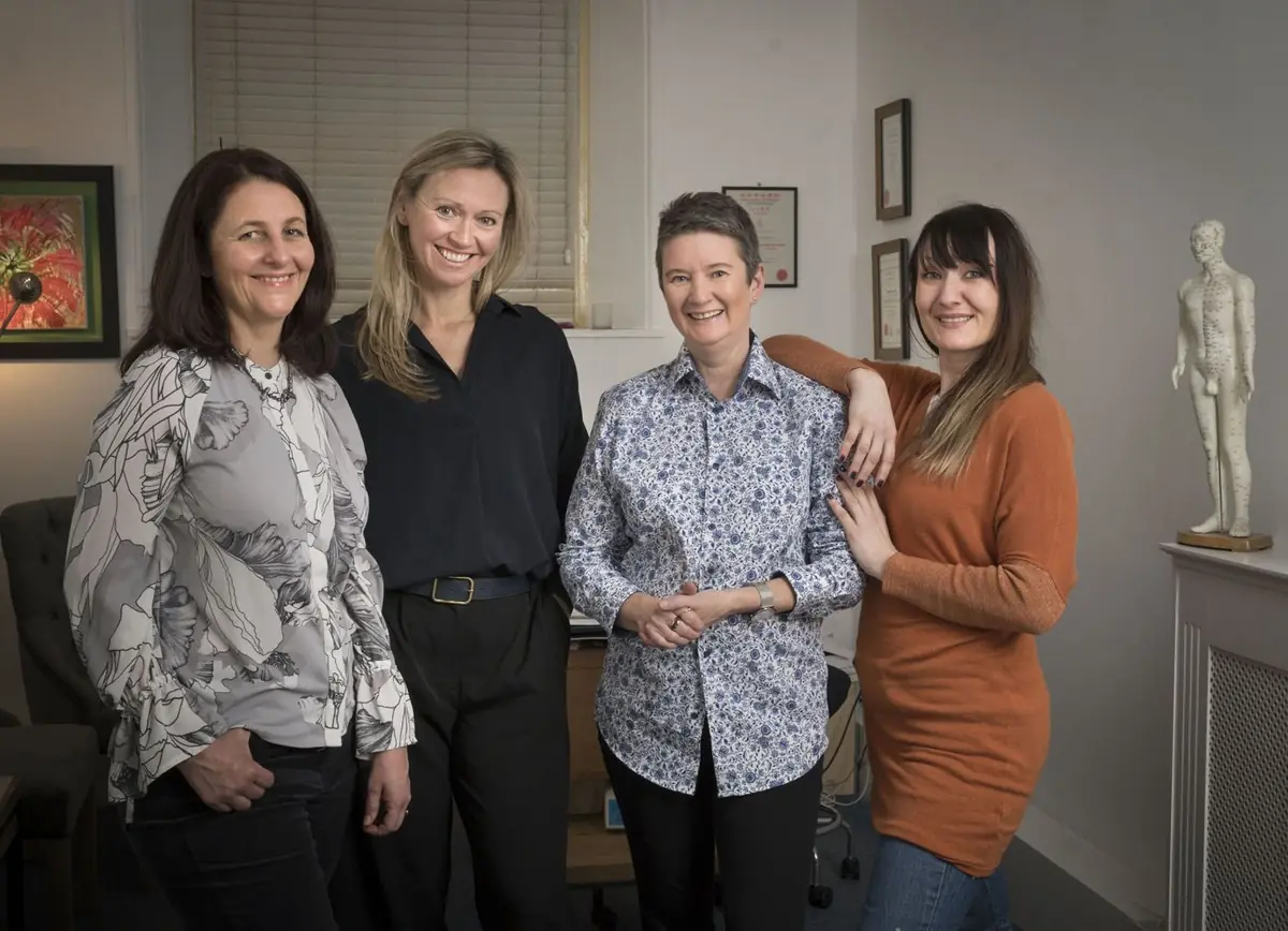 Charmaine Shepherd with colleagues at the Edinburgh clinic